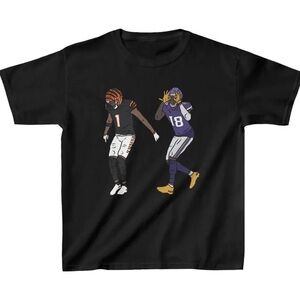 NEW Ja’Marr Chase and Justin Jefferson Griddy Football Youth T-Shirt